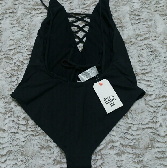 SOLDBillabong Charcoal Gray One Piece Swimwear M - Picture 5 of 6